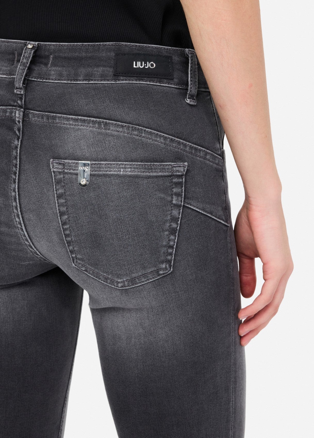 Liu Jo Jeans skinny con risvolto grey