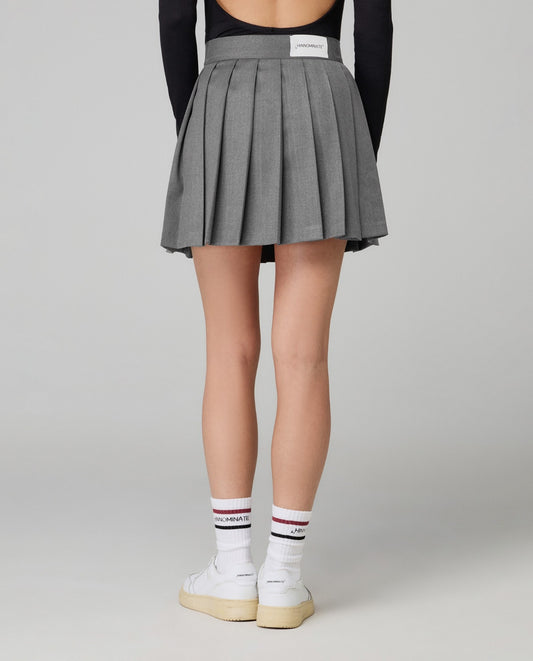 Hinnominate Gonna Corta A Pieghe A Vita Alta GRIGIO MELANGE