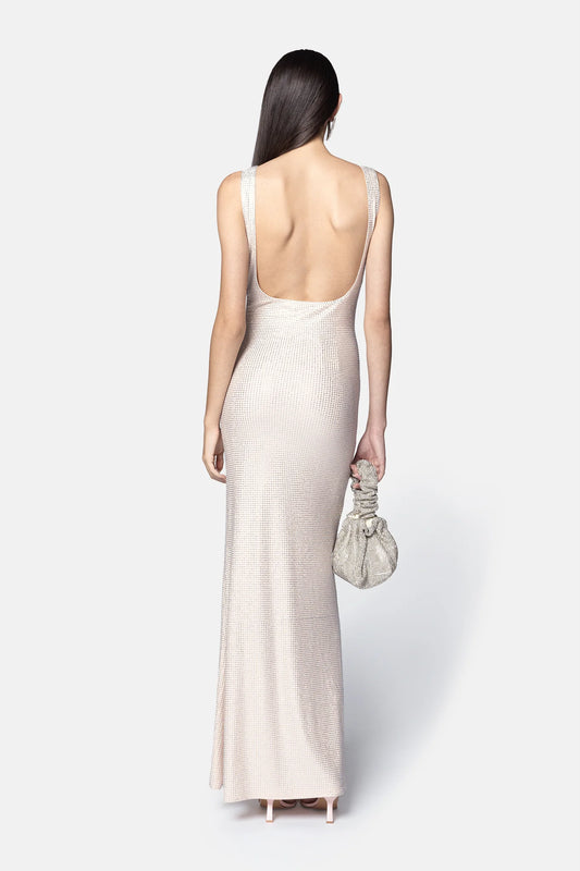 Twentyfourhaitch Helios Long Dress in Powder/Crystal