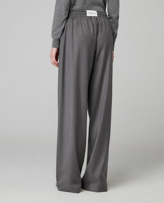 Hinniminate Pantalone Over In Twill Con Coulisse • Grigio Melange