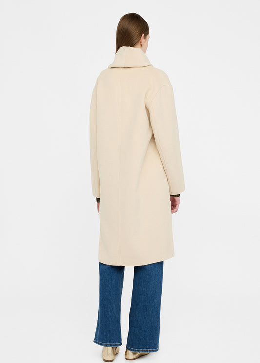 Liu Jo Cappotto in lana con sciarpa natural honey