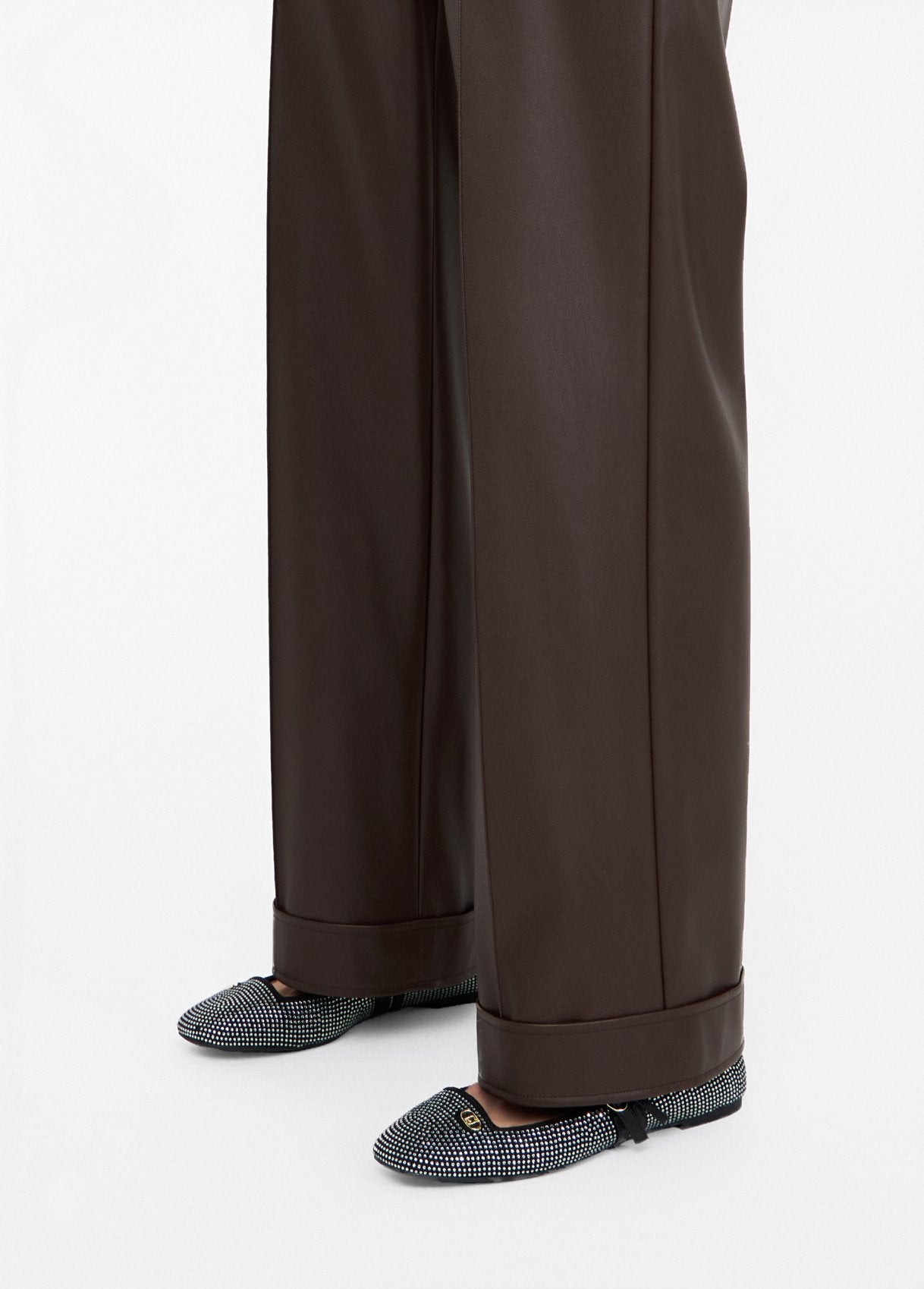 Liu Jo Pantaloni in tessuto spalmato cioccolato