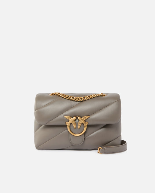 Pinko Classic Love Bag Puff Maxi Quilt  grigio asfalto