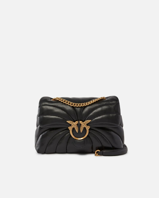 Pinko Borsa a tracolla grande Love Bag Puff trapunta farfalla nero