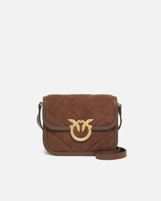 Pinko Borsa a spalla piccola Mini Love Bag Box in pelle scamosciata