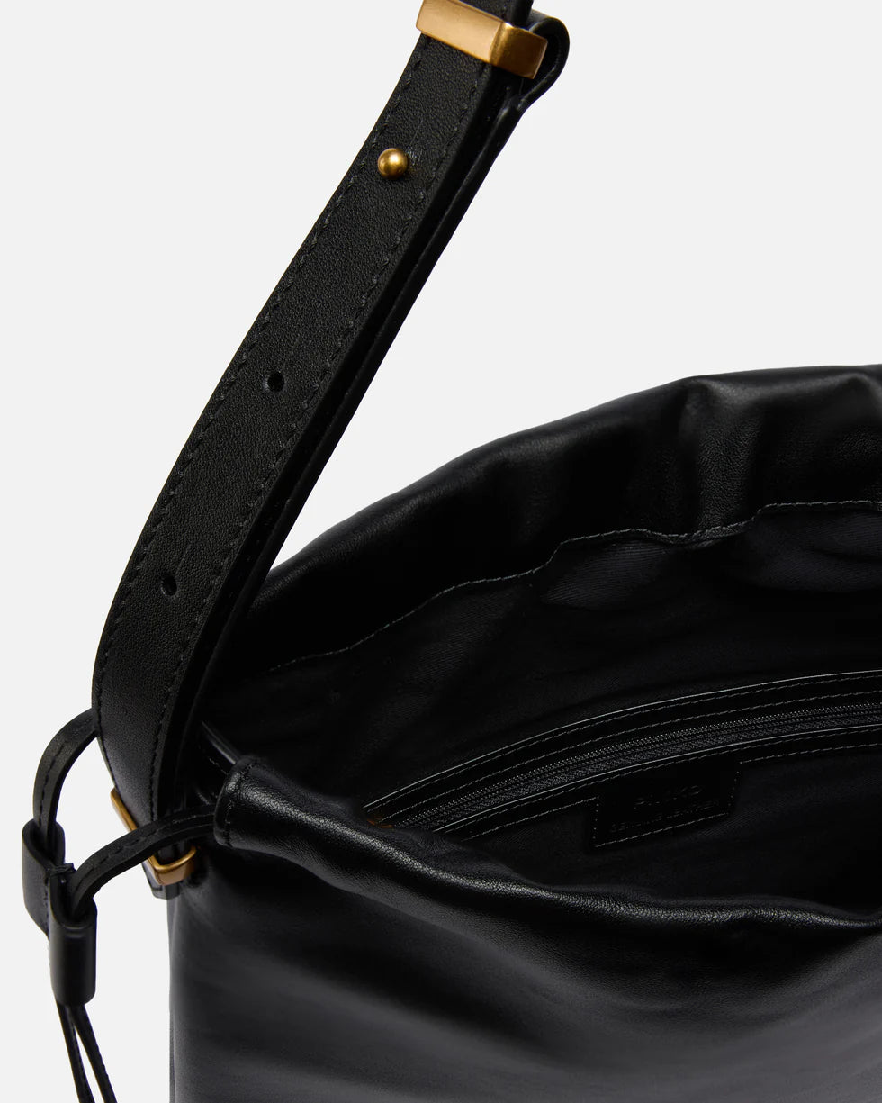 Pinko Borsa a spalla media Slouchy Bag verticale in pelle