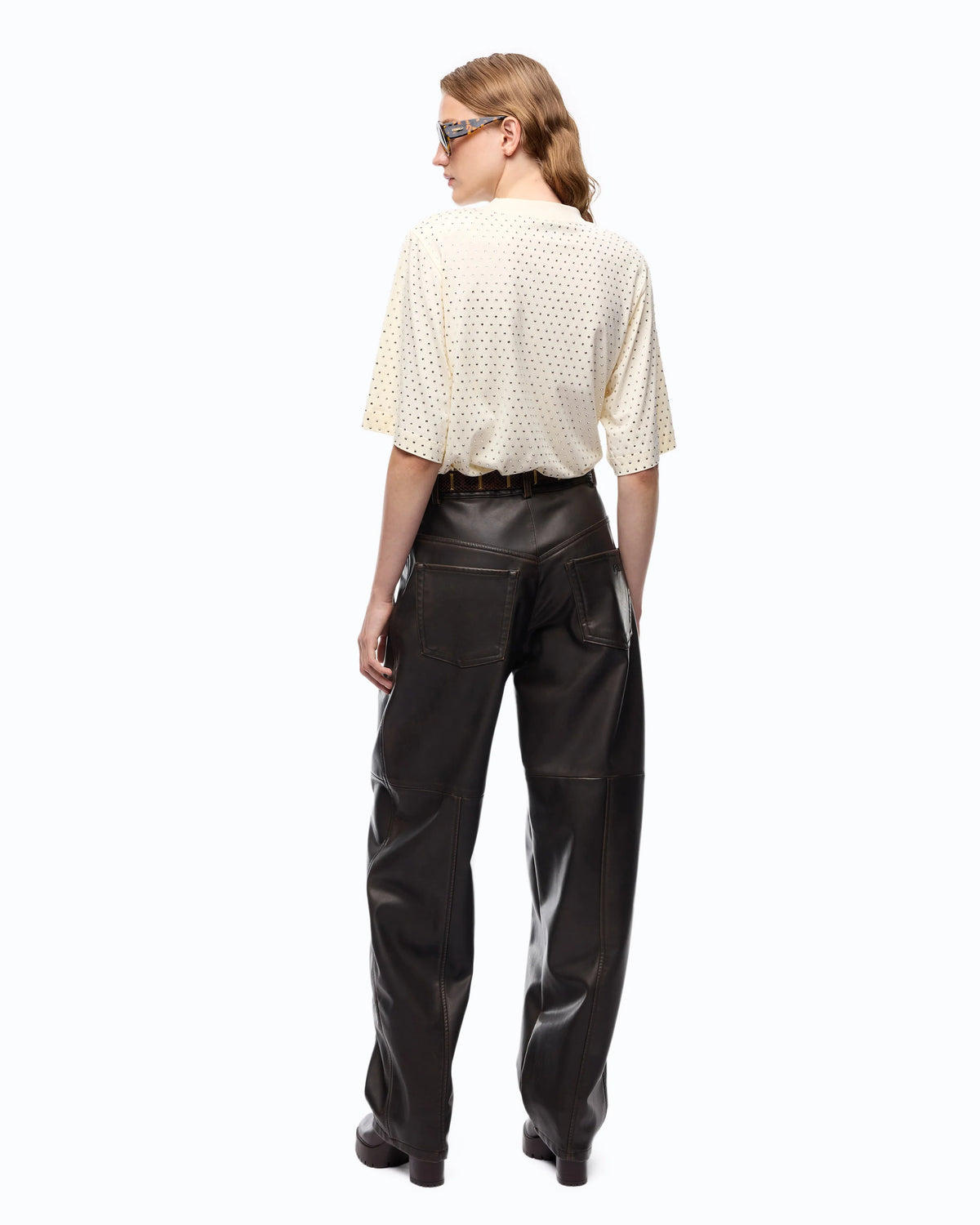 Pinko T-shirt con strass e logo Niamey