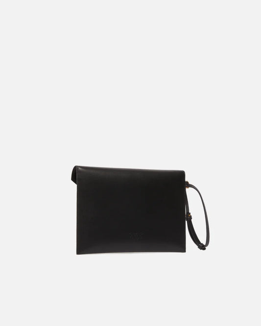 Pinko Pochette a mano in pelle con logo Love Birds Flat