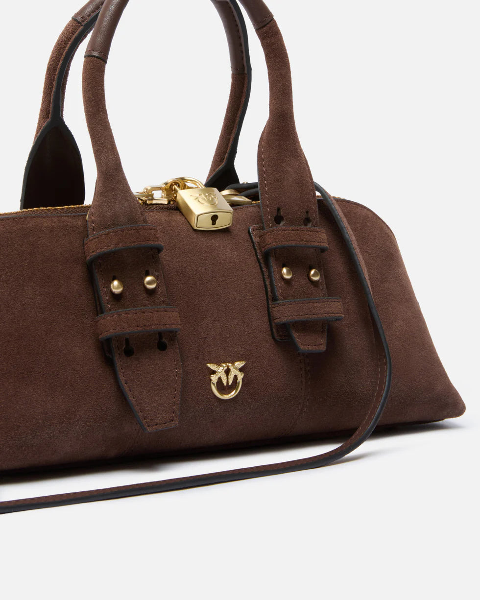 Pinko BOWLING BAG HORIZONTAL SUEDE
