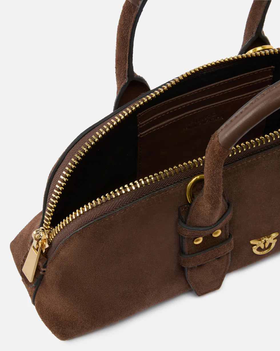 Pinko BOWLING BAG HORIZONTAL SUEDE