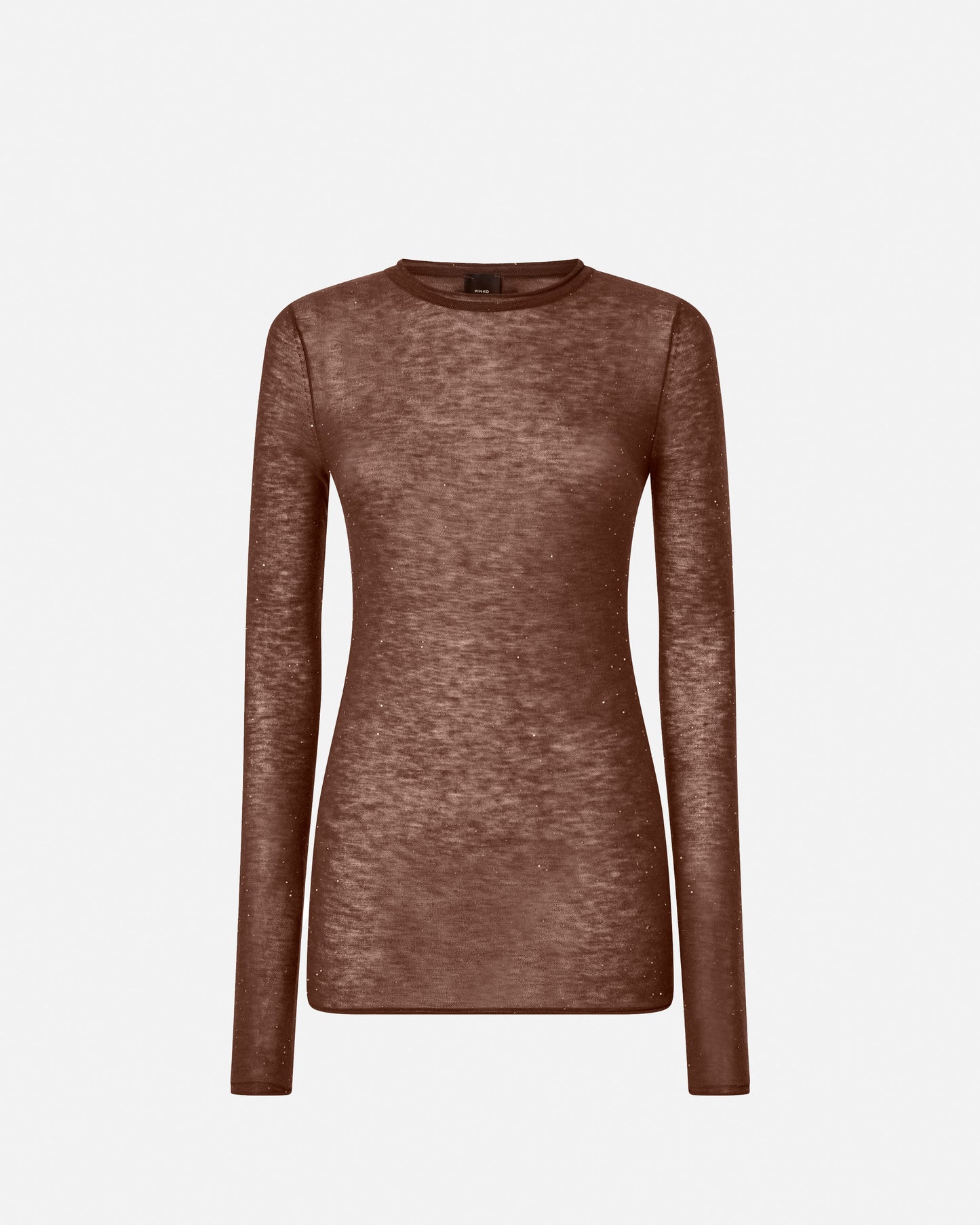 Pinko Maglia girocollo con paillettes  brown