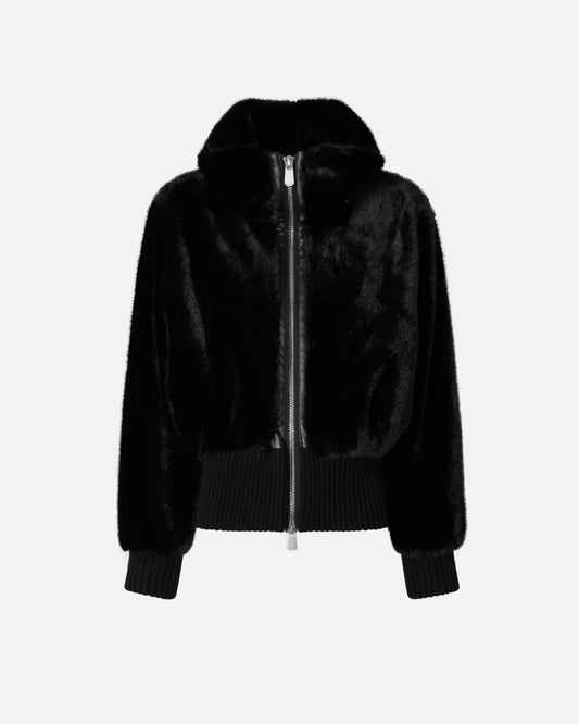 Pinko Bomber in tessuto effetto pelliccia Bagels