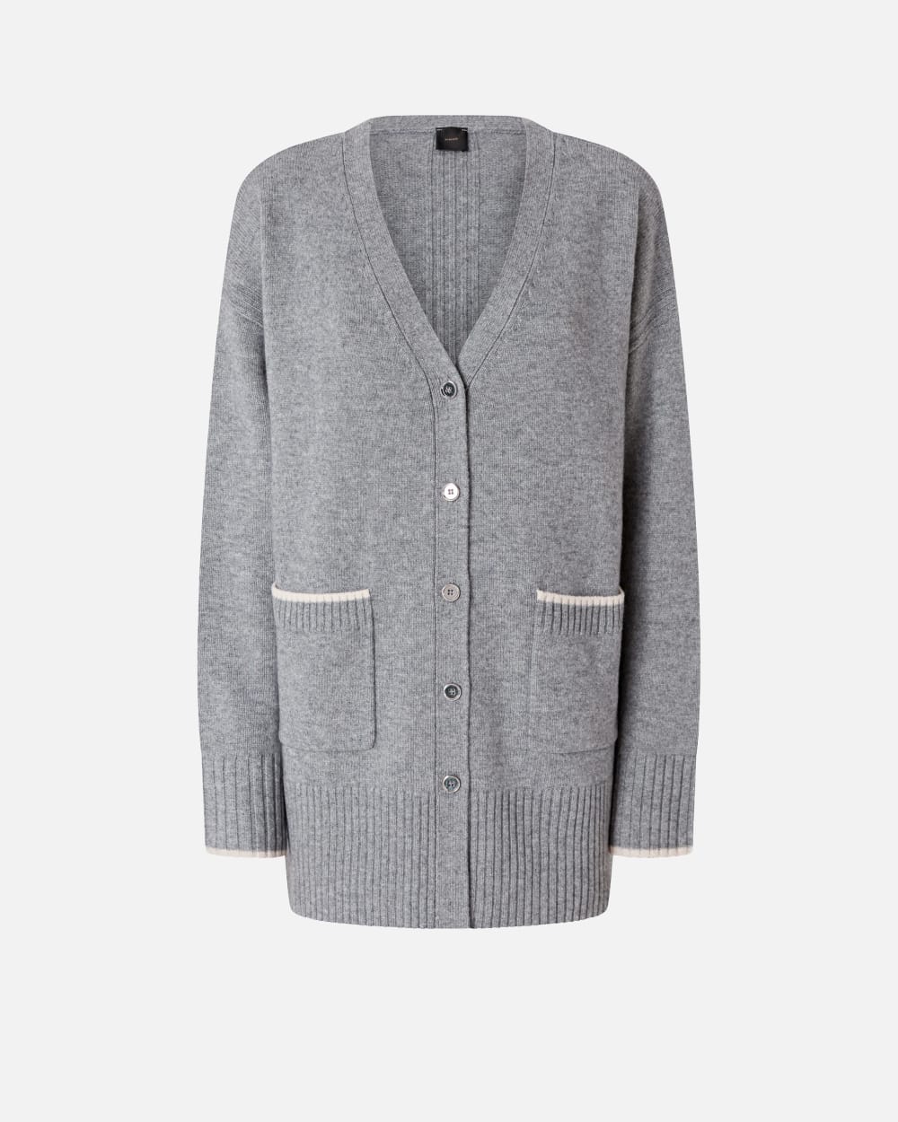 Pinko Cardigan lungo con scollo a V grigio Tasmania