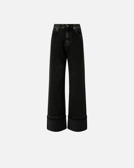 Pinko Jeans wide-leg in denim black Wanda