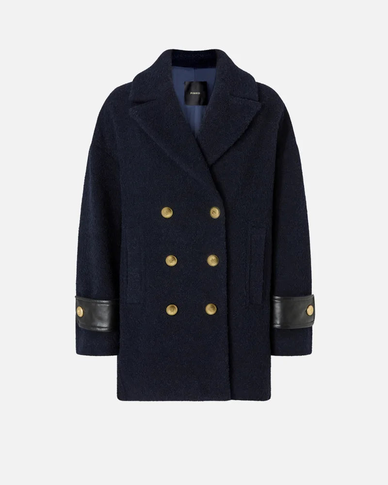 Pinko Cappotto caban corto doppiopetto in bouclé Canederli