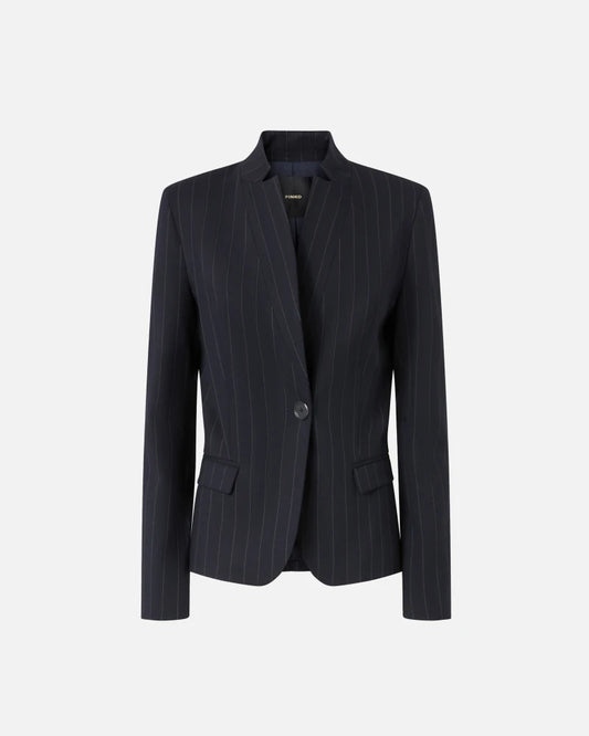 Pinko Blazer sfiancato in lana gessata Kebab