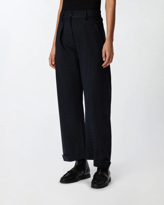 Pinko Pantaloni gessati a palloncino in lana Pastasfoglia