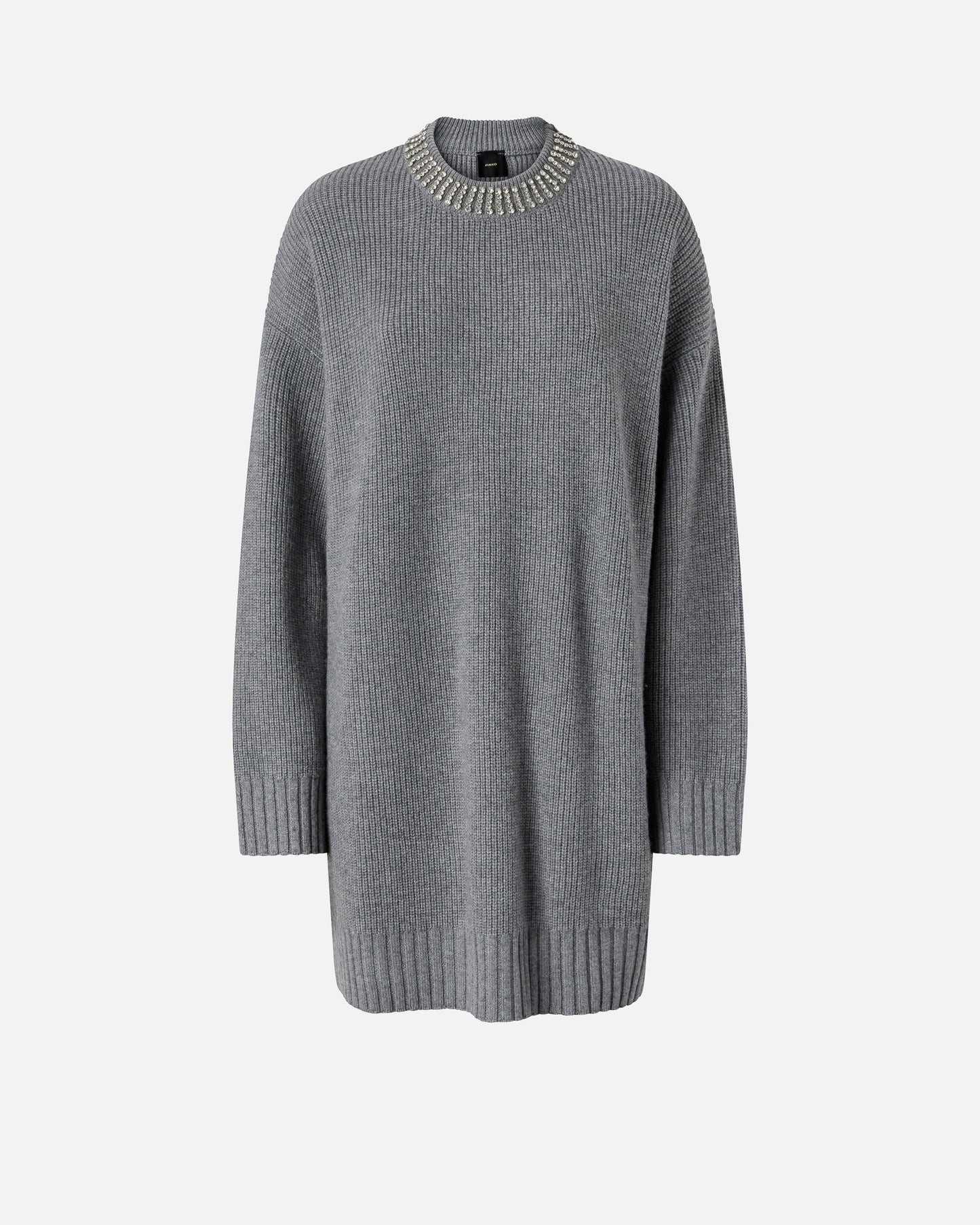 Pinko Abito in maglia con collo strass Ask grigio