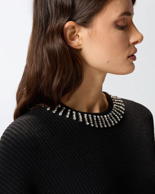 Pinko Abito in maglia con collo strass Ask nero