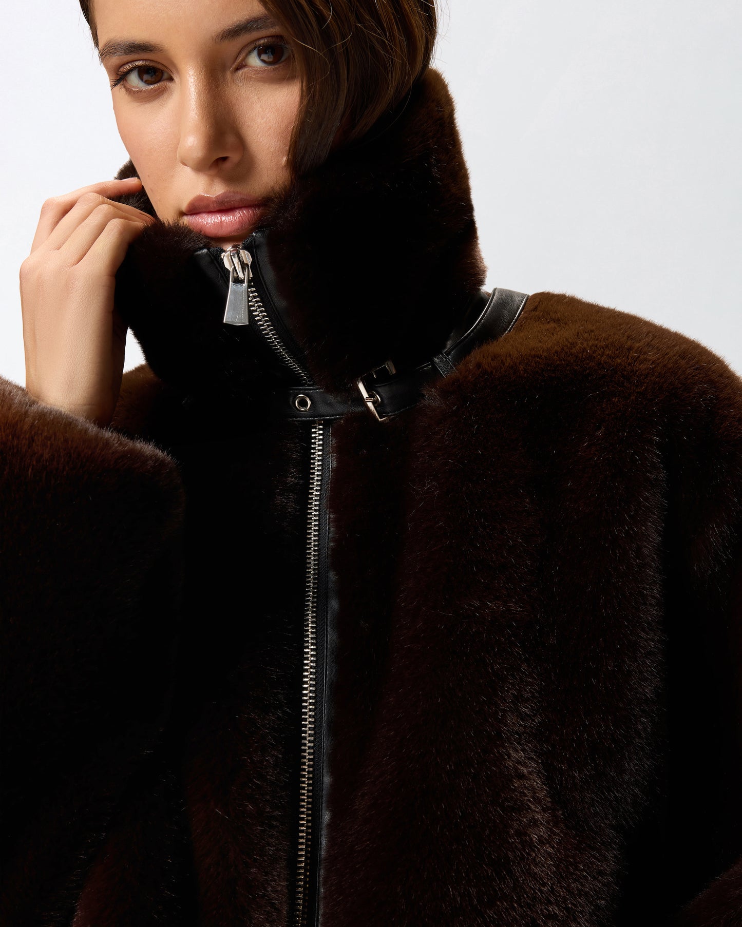 Pinko Giacca blouson effetto pelliccia