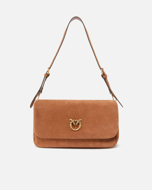 Pinko Borsa a tracolla media Love Bag Click Soft Horizontal Handle in suede