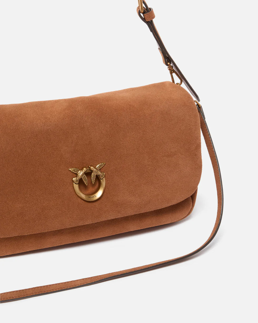 Pinko Borsa a tracolla media Love Bag Click Soft Horizontal Handle in suede