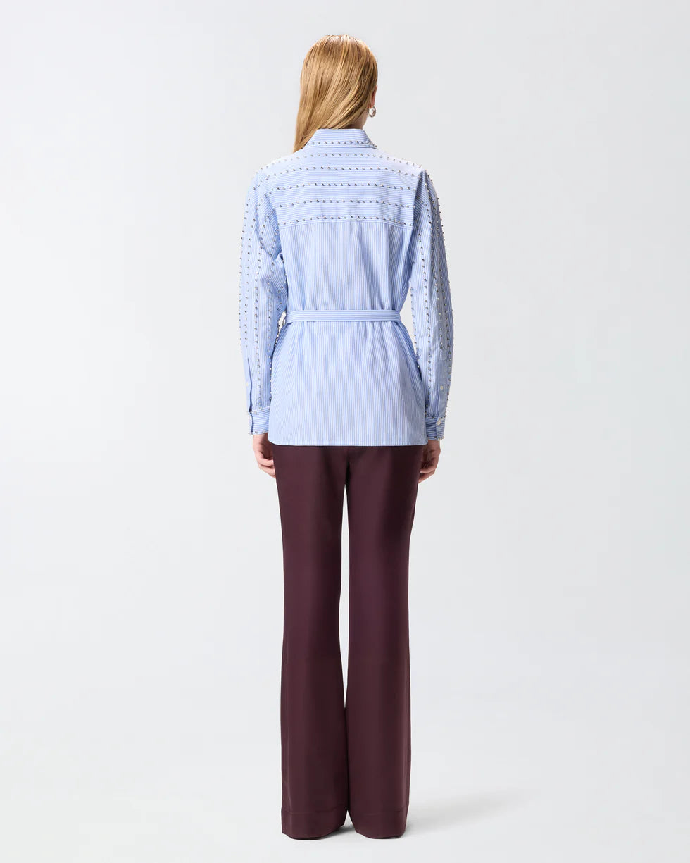 Pinko Camicia a righe con decorazione gioiello Carley