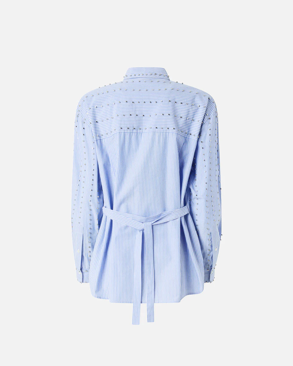 Pinko Camicia a righe con decorazione gioiello Carley