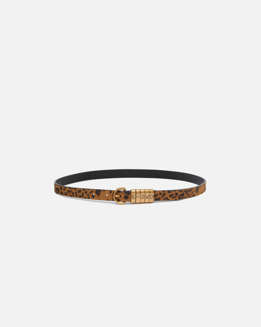 Pinko Cintura in suede con stampa leopardata 2 cm
