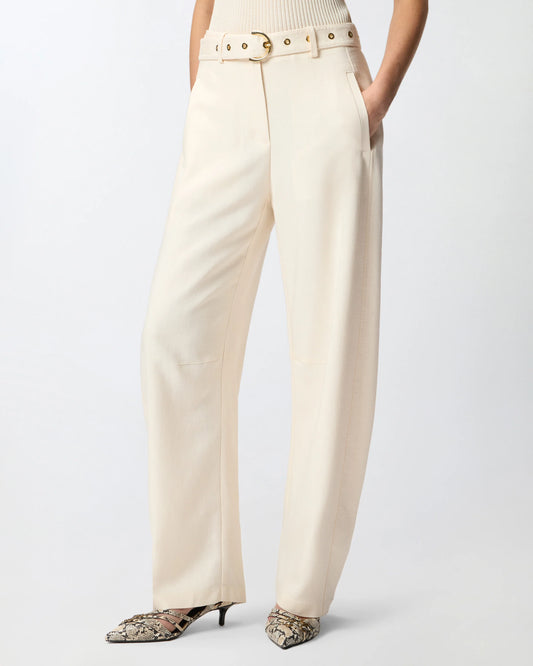 Pinko Pantaloni con cintura Lexy white