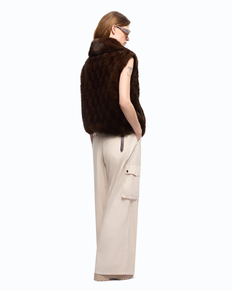 Pinko Gilet effetto pelliccia con zip Glossinia