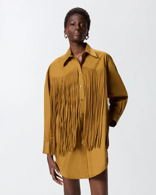 Pinko Abito corto chemisier con frange
