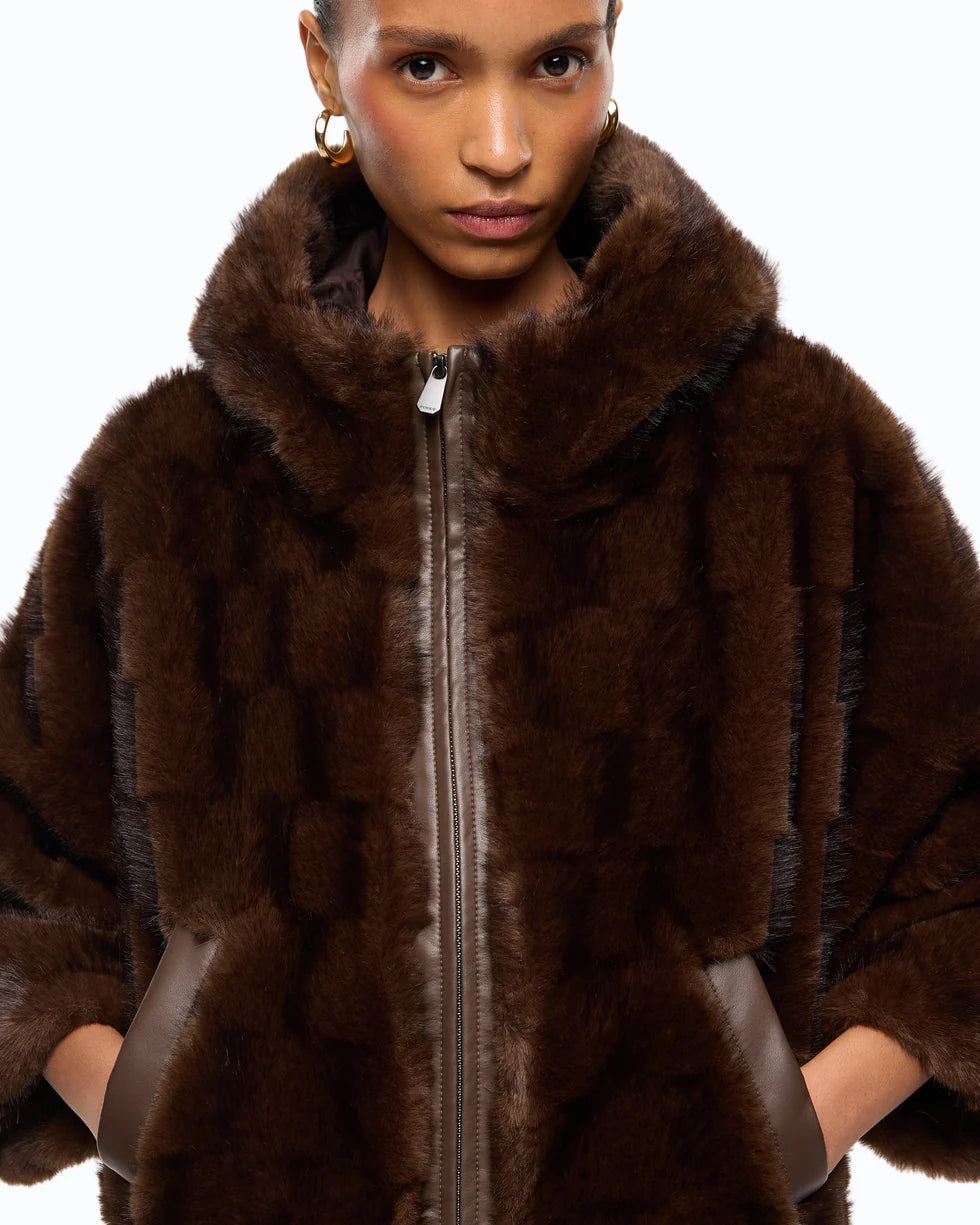 Pinko Giacca blouson effetto pelliccia con cappuccio Cadetia