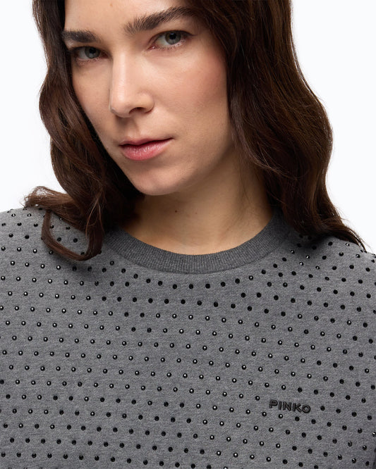 Pinko Maglia in felpa full strass