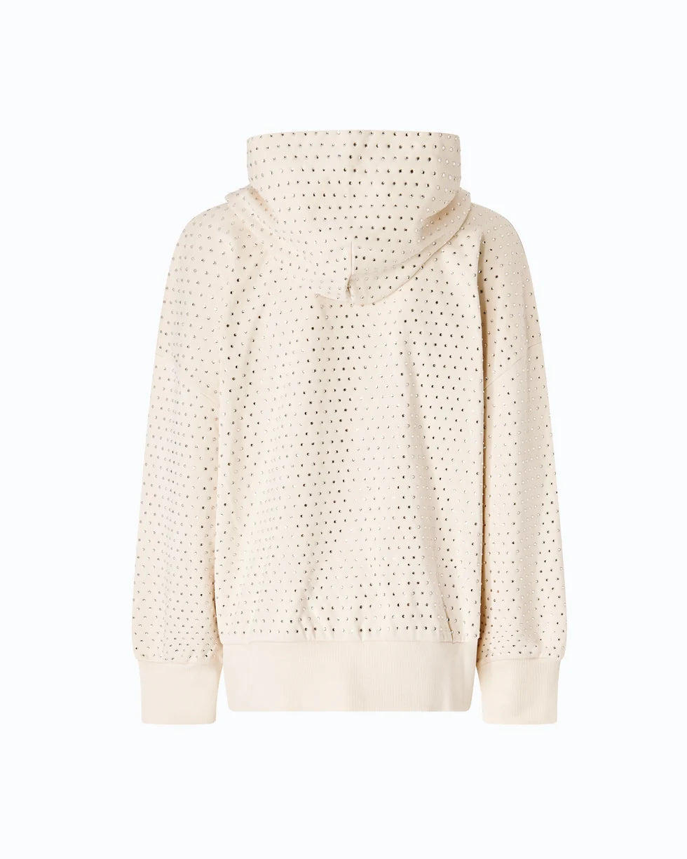 Pinko Felpa full strass con zip e cappuccio Lugano