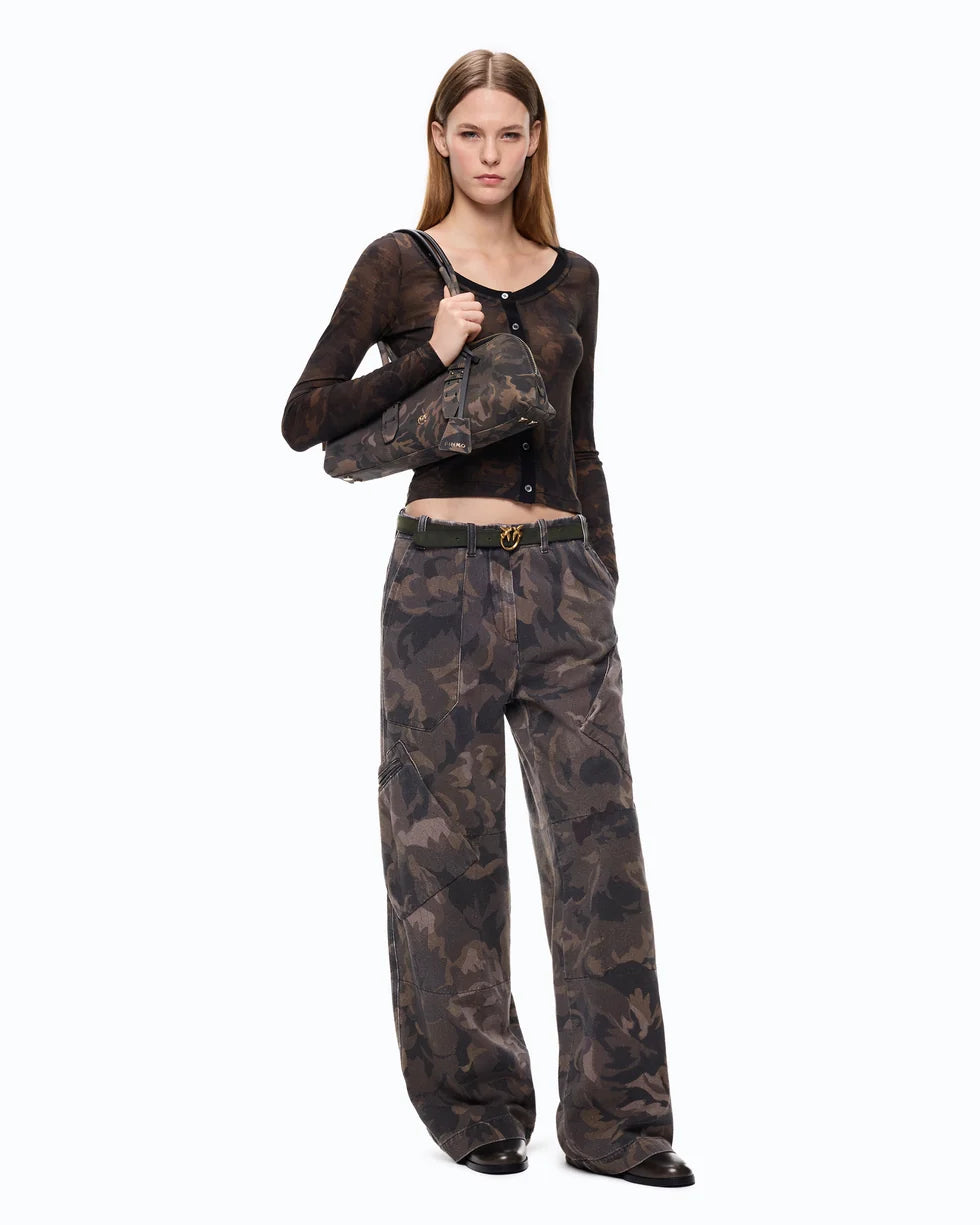 Pinko Pantaloni in cotone con motivo camouflage floreale Haiku