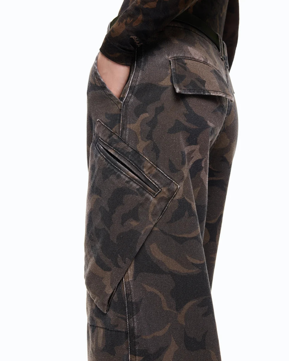 Pinko Pantaloni in cotone con motivo camouflage floreale Haiku