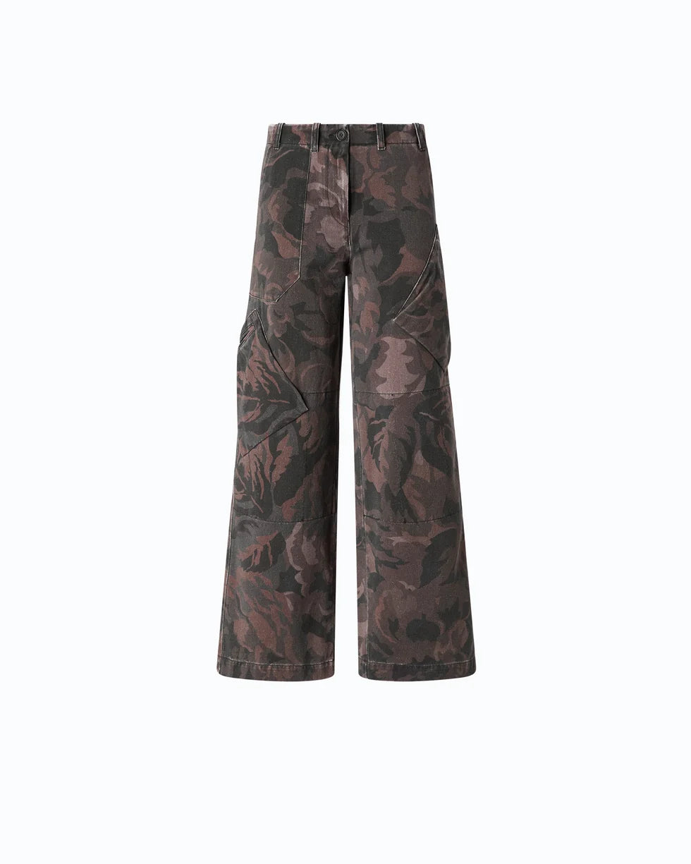 Pinko Pantaloni in cotone con motivo camouflage floreale Haiku