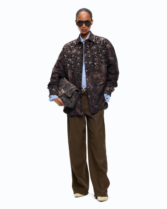 pinko Overshirt con motivo camouflage e dettagli gioiello Barengo