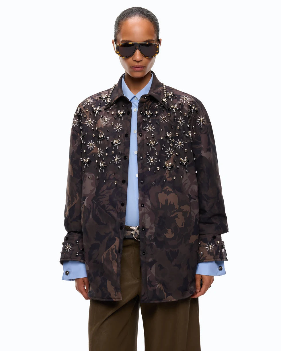 pinko Overshirt con motivo camouflage e dettagli gioiello Barengo