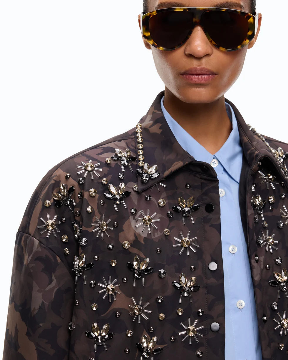 pinko Overshirt con motivo camouflage e dettagli gioiello Barengo