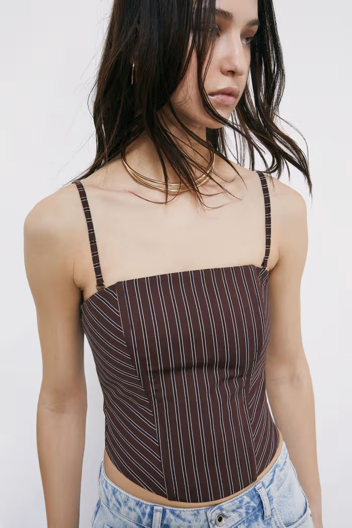 Patrizia Pepe Top bustier in popeline