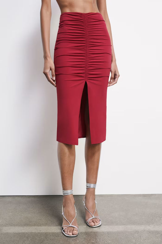 Patrizia Pepe Gonna midi in jersey con drappeggi