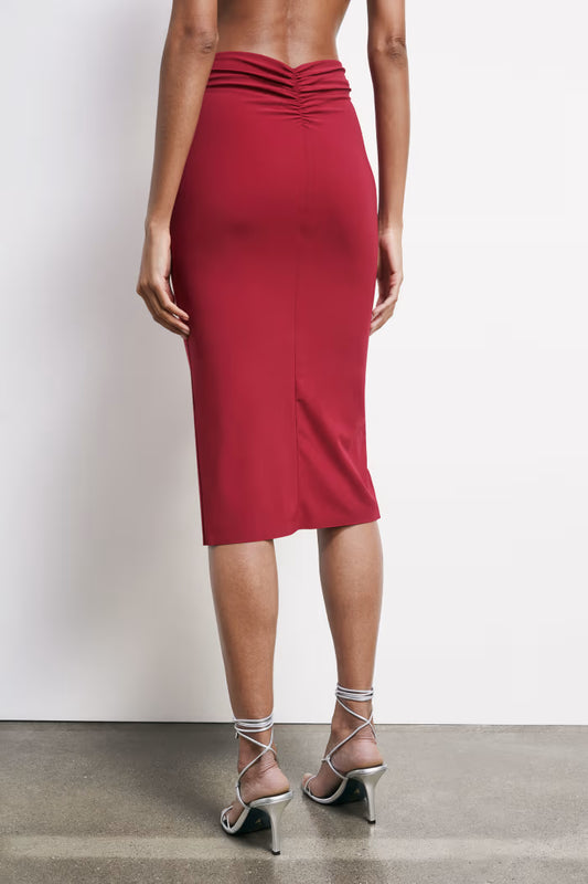 Patrizia Pepe Gonna midi in jersey con drappeggi