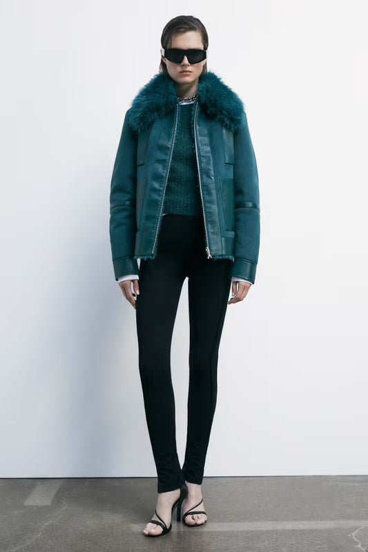 Patrizia Pepe Giubbotto fluffy corto reversibile