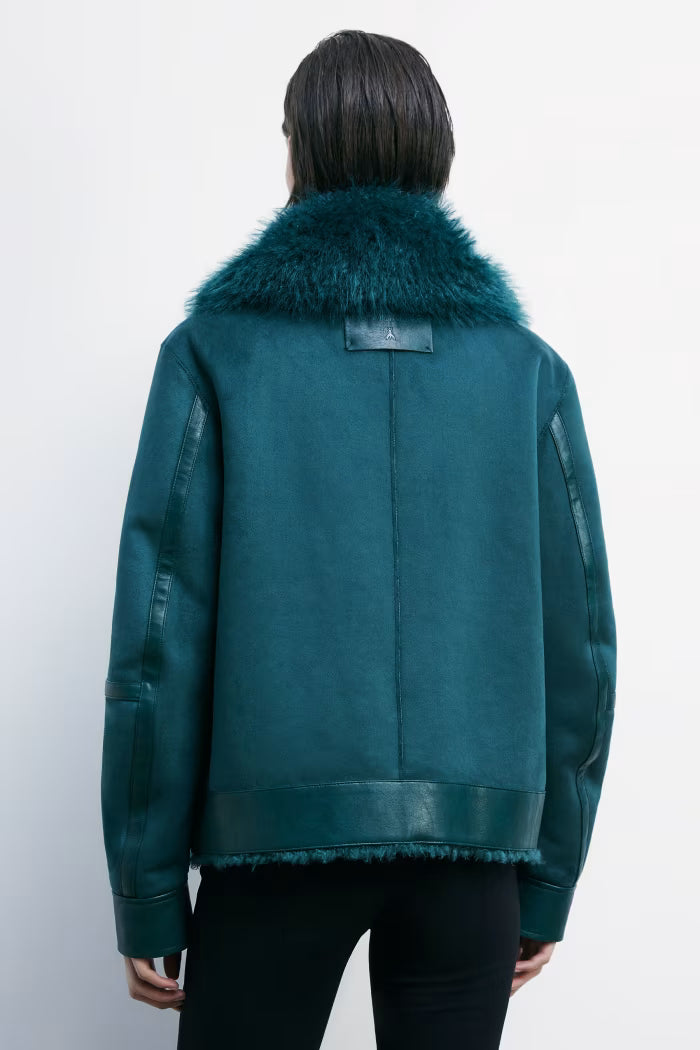 Patrizia Pepe Giubbotto fluffy corto reversibile