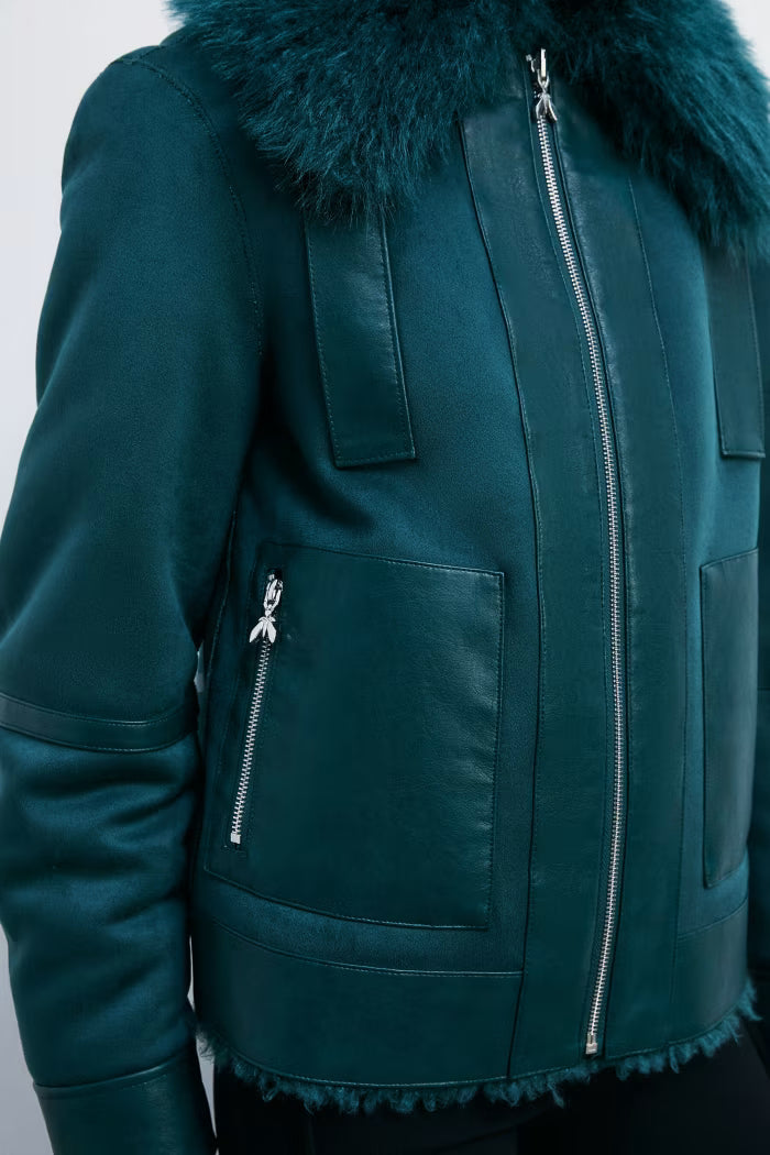 Patrizia Pepe Giubbotto fluffy corto reversibile