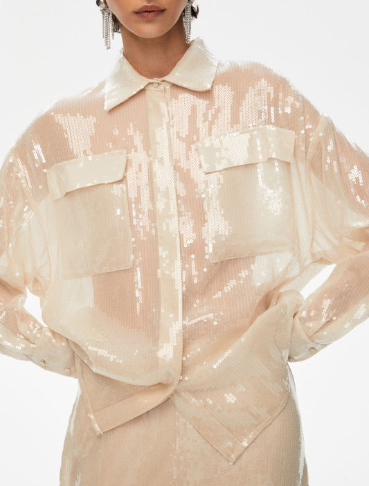 iBlues camicia in Paillettes Charles Avorio