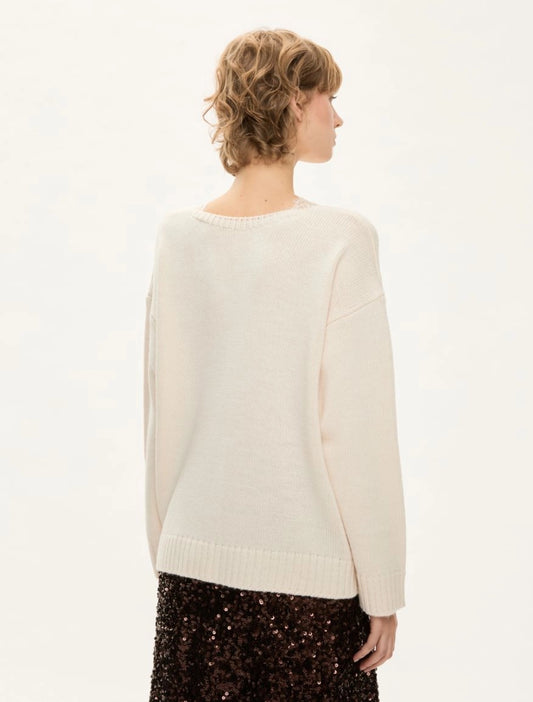 IBlues MAGLIA MORBIDA Panna Ricamo