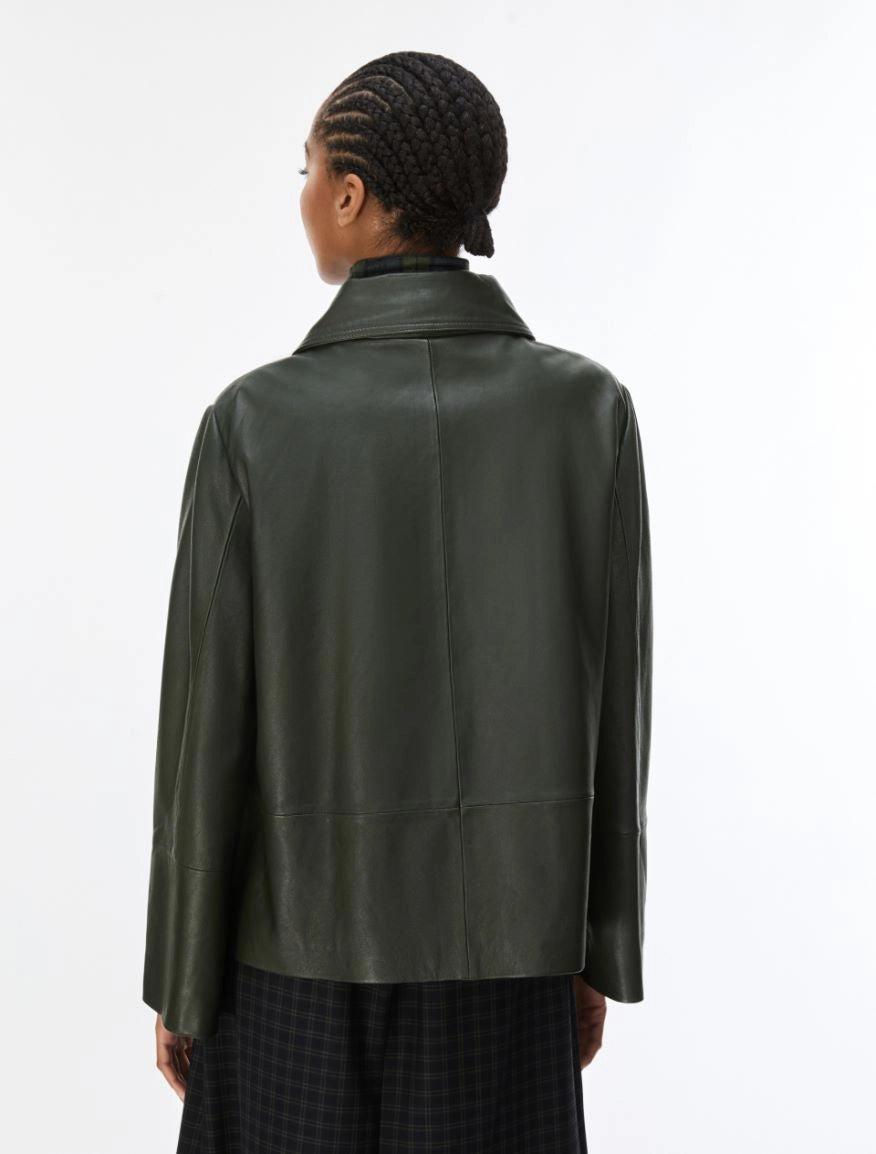iBlues GIACCA IN PELLE Verde Bottiglia